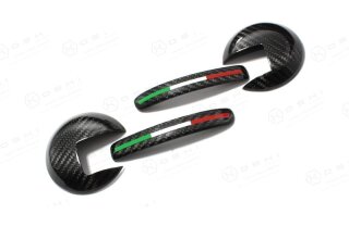 Abarth 500 Innentürgriffcover Tricolore Carbon