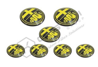 Alfa Romeo 4C Embleme Set gelb Carbon