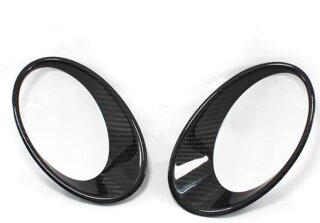 Abarth 500 Scheinwerfer Umrandung Cover Carbon