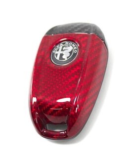 Alfa Romeo Schlüsselcover rot schwarz Carbon