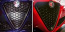 Alfa Romeo Giulia Scudetto Kühlergrill schwarz Carbon