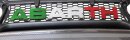 Abarth 595 Kühlergrill Buchstaben Tricolore Carbon