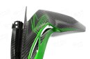 Kawasaki Z1000 große Seitenteile schwarz grün Carbon