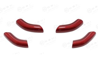 Abarth 595 Lenkradcover seitlich rot Carbon