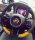 Abarth 595 seitliche Lenkrad Cover gelb Carbon
