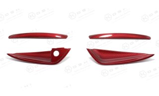 Alfa Romeo Brera 159 Türgriffe außen Cover rot Carbon