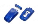 BMW M3 M4 M5 Schlüsselcover blau Carbon